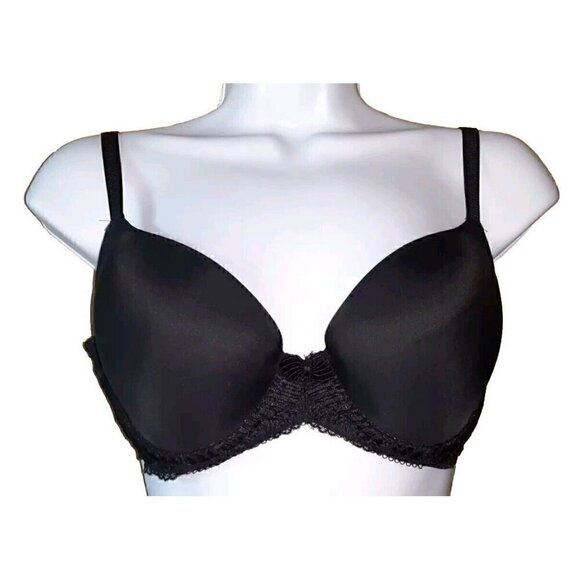 Wacoal Other - Wacoal La Femme Bra 32D BLACK Underwire 853117 MESH LACE BOW GROOVED STRAPS